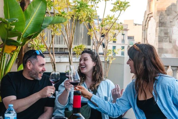 Guided Rooftop Wine Tasting in Barcelona with Six Spanish Wines and Plaza Catalunya Views