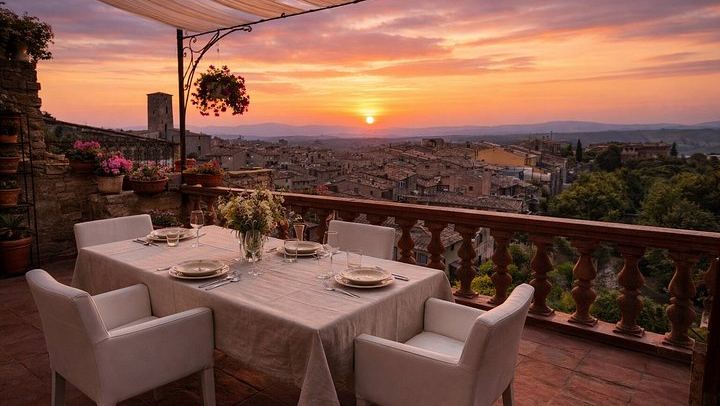 Sunset Terrace Dinner with Eight-Wine Tasting Overlooking San Gimignano (4/7)