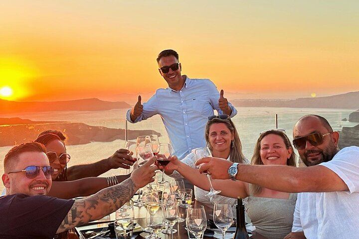 Private Santorini Sunset Wine Tour: 4 Wineries, Sommelier, Full Bottle at Santo Wines (11/12)