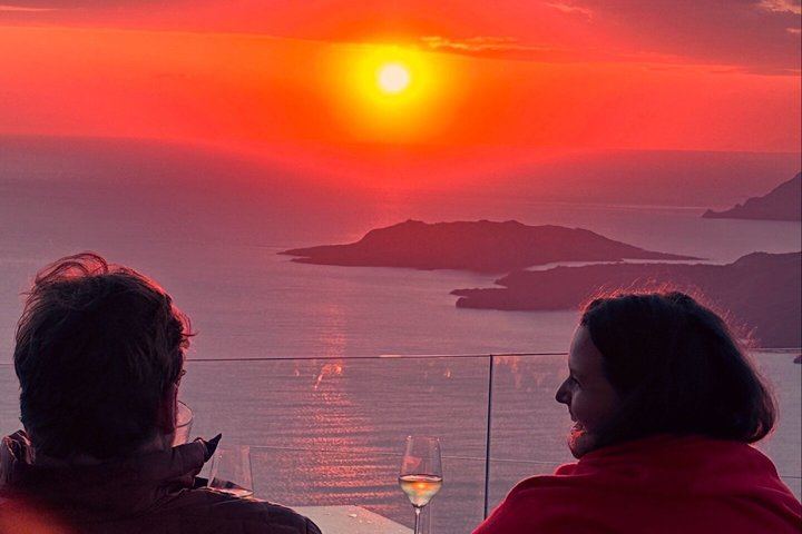 Private Santorini Sunset Wine Tour: 4 Wineries, Sommelier, Full Bottle at Santo Wines (6/12)