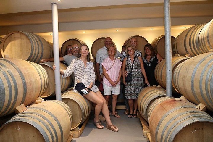 Santorini Sunset Wine Tour for Up to 8 with a Sommelier, Three Wineries and Dinner (1/12)