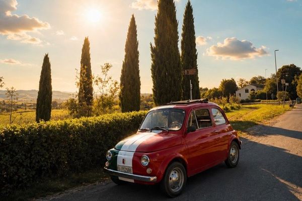 Self-Drive Vintage Fiat 500 Convoy to a 15th-Century Villa with Picnic Lunch and Wine