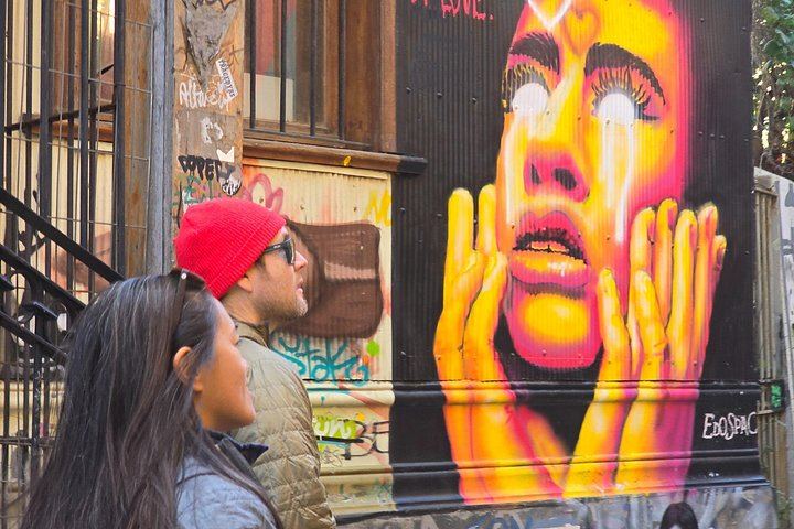 Valparaíso Street Art Downhill Walk and Casablanca Wines, Max 8 Guests from Santiago (11/12)