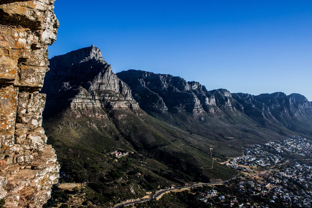 Table Mountain and the city of Cape Town seen from a high viewpoint